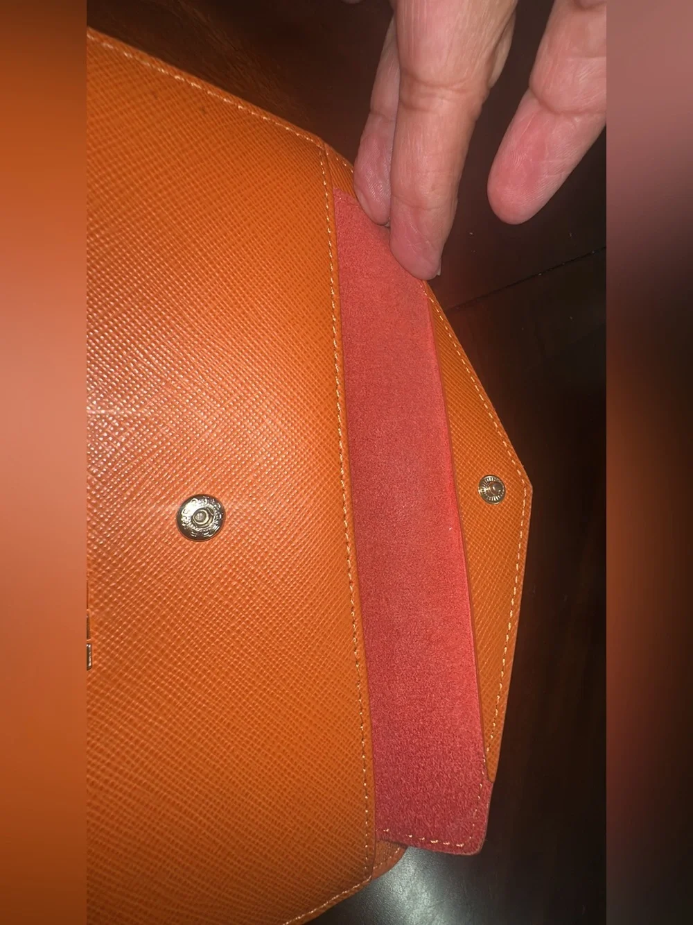 Lancaster orange wristlet